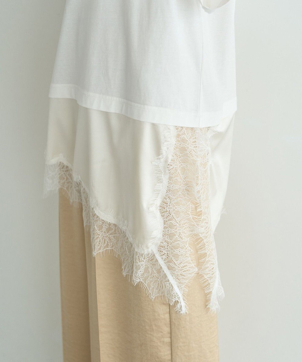 YECCA VECCA ドロストスリーブヘムレースTee 