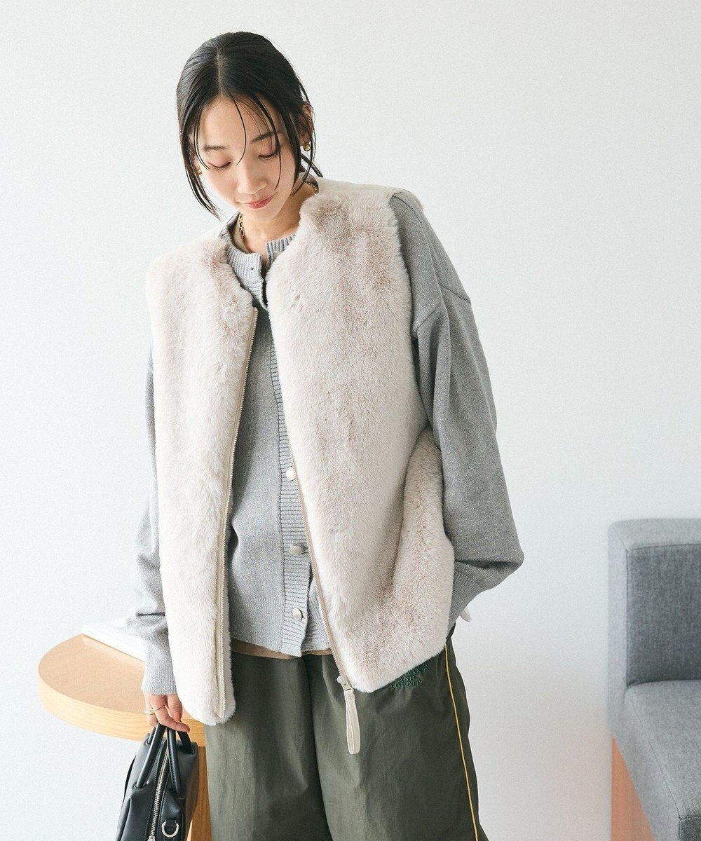 CRAFT STANDARD BOUTIQUE エコファー×ムートンチュニックベスト 