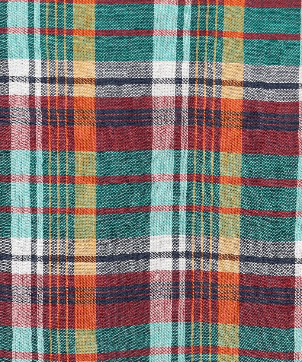 J.PRESS MEN 【J.PRESS ORIGINALS】Indian Madras Regular half Sleeve Shirt / Baggy-Fit 