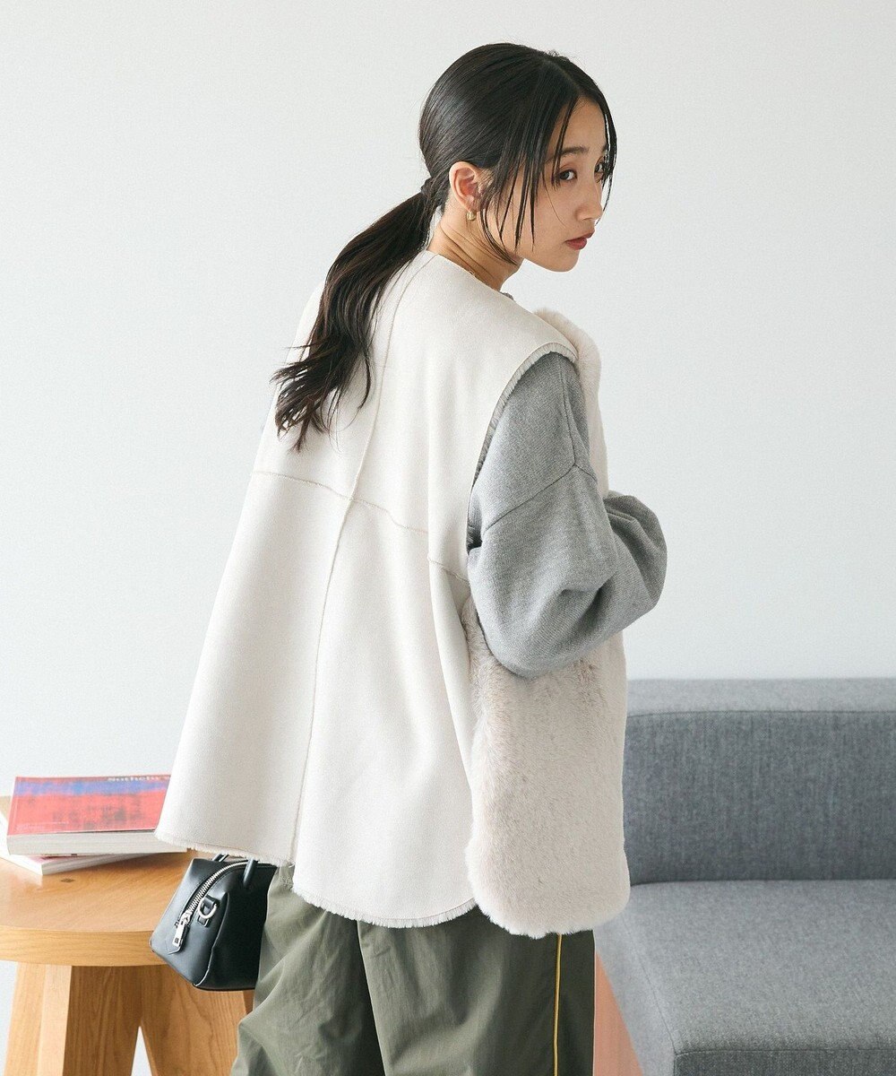 CRAFT STANDARD BOUTIQUE エコファー×ムートンチュニックベスト 