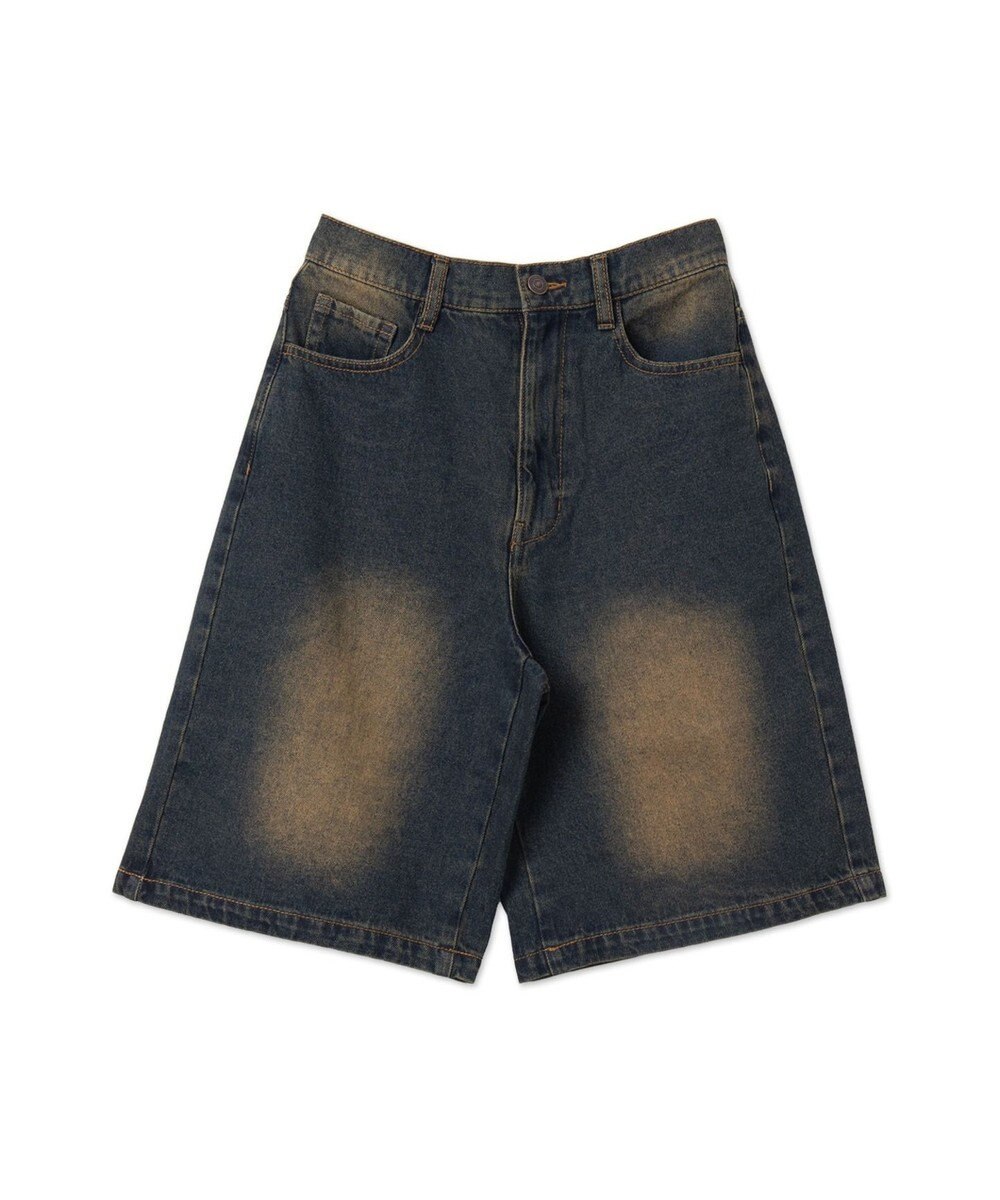 WEGO 【新色追加】ヴィンテージウォッシュデニムハーフパンツ 