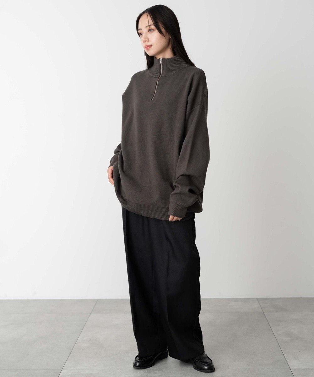 WEGO 【ユニセックス着用ITEM】ミラノリブハーフジッププルオーバー 