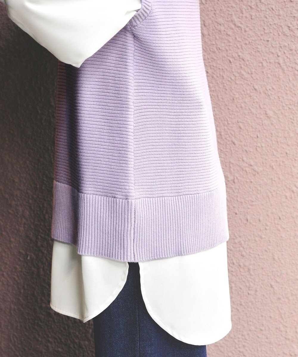 Tiaclasse L 【新色追加・2way・洗える】シャツドッキングニットベスト 