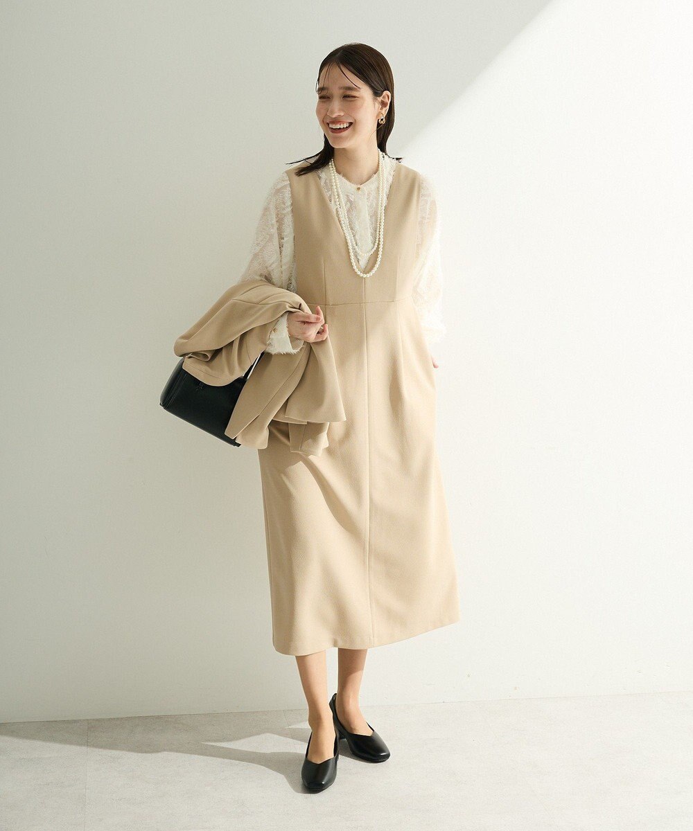 Green Parks Ｏ．洗えてストレッチ　Ｖネックジャンスカ 