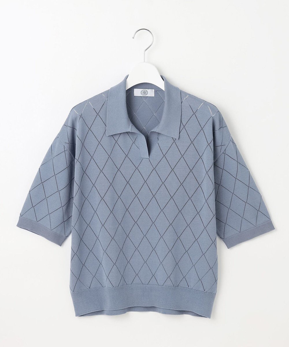 J.PRESS LADIES 【洗える・抗菌防臭】COTTON POLYESTER ポロ ニット 