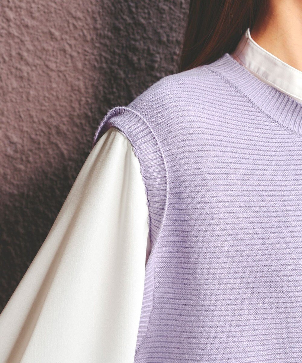 Tiaclasse L 【新色追加・2way・洗える】シャツドッキングニットベスト 