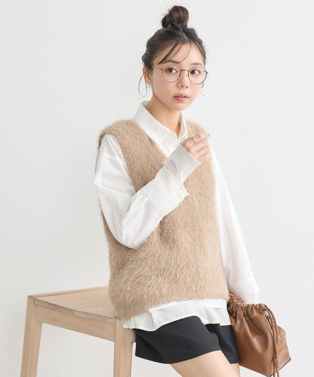 earth music&ecology シャギーベスト 