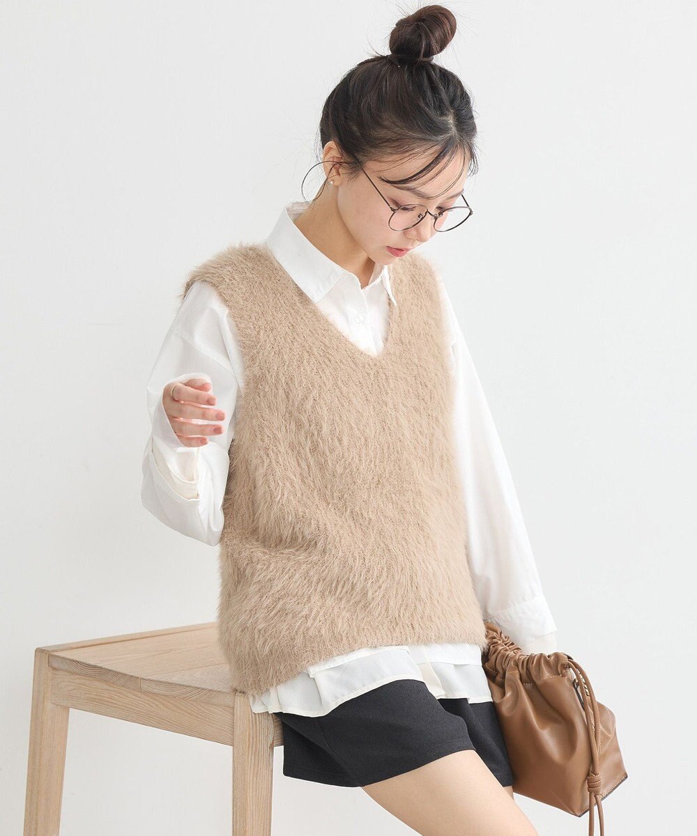 earth music&ecology シャギーベスト 