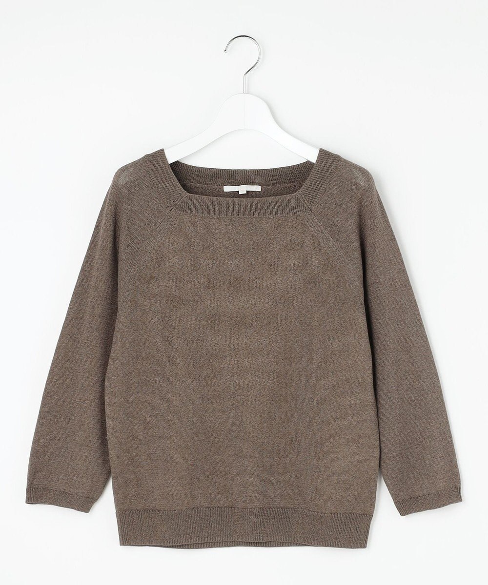 自由区 L ペーパーコットンスクエアネックニット プルオーバー 