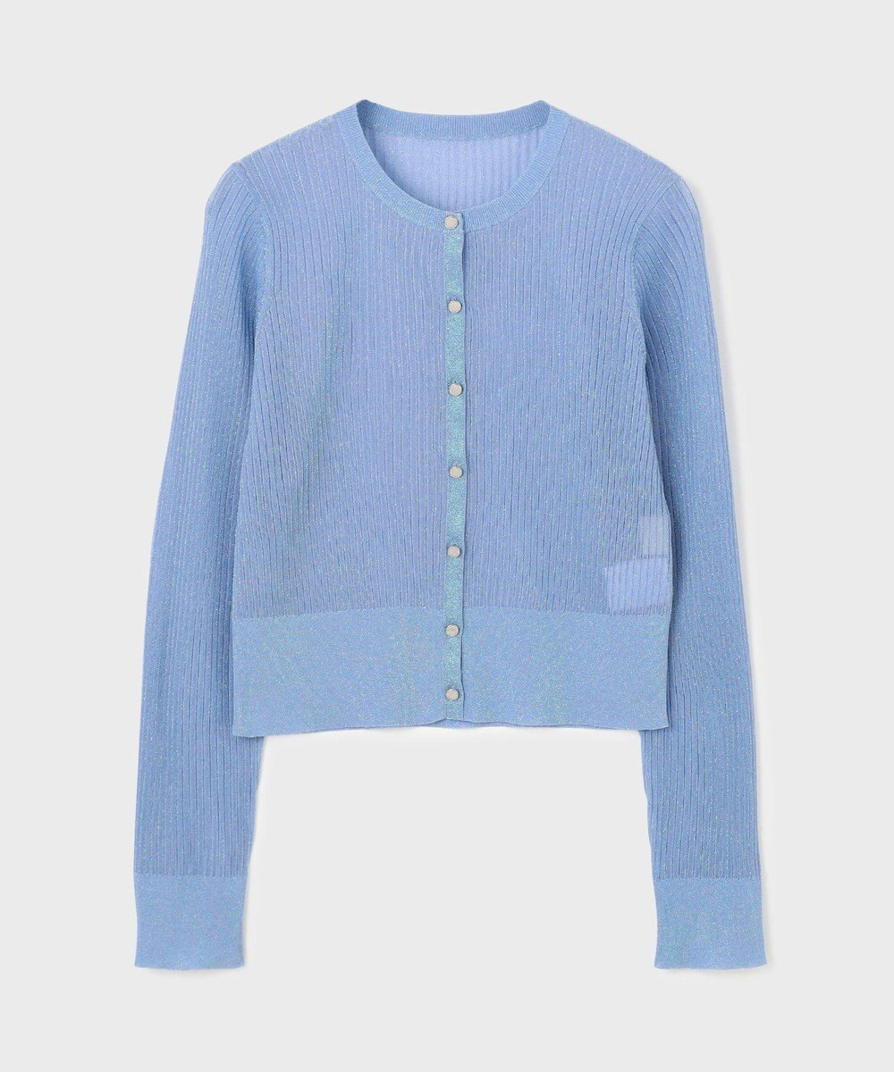 GRACE CONTINENTAL ラメリブシアーニットカーディガン 