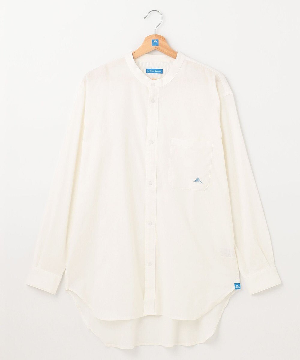 SHARE PARK MENS 【UVカット・撥水・ストレッチ】イージーデニムノーカラーシャツ 