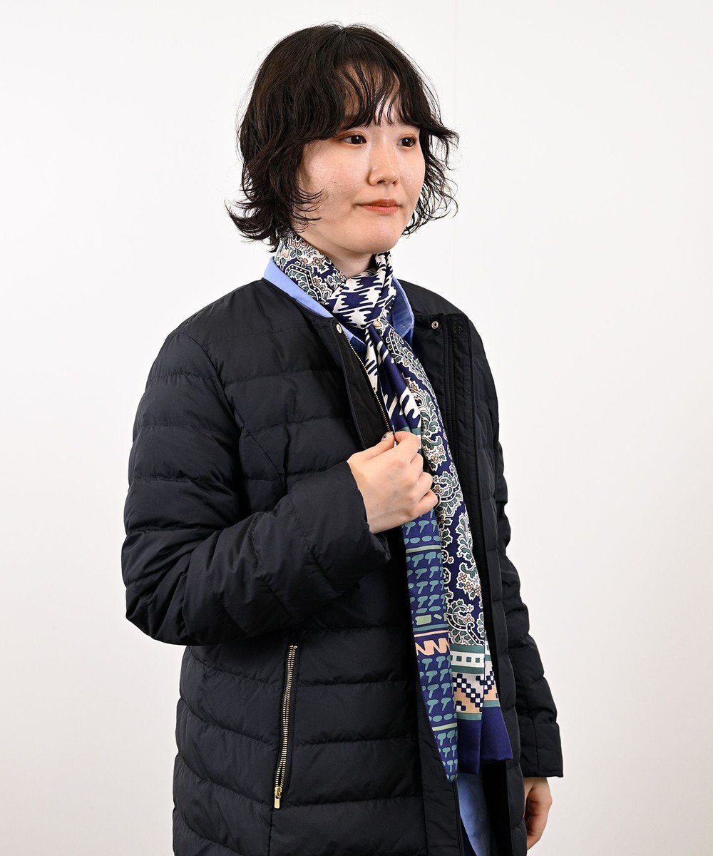 Marca ＜秋の新作！＞【Marcaオリジナル】コラージュプリント ナロースカーフ シルクツイル 