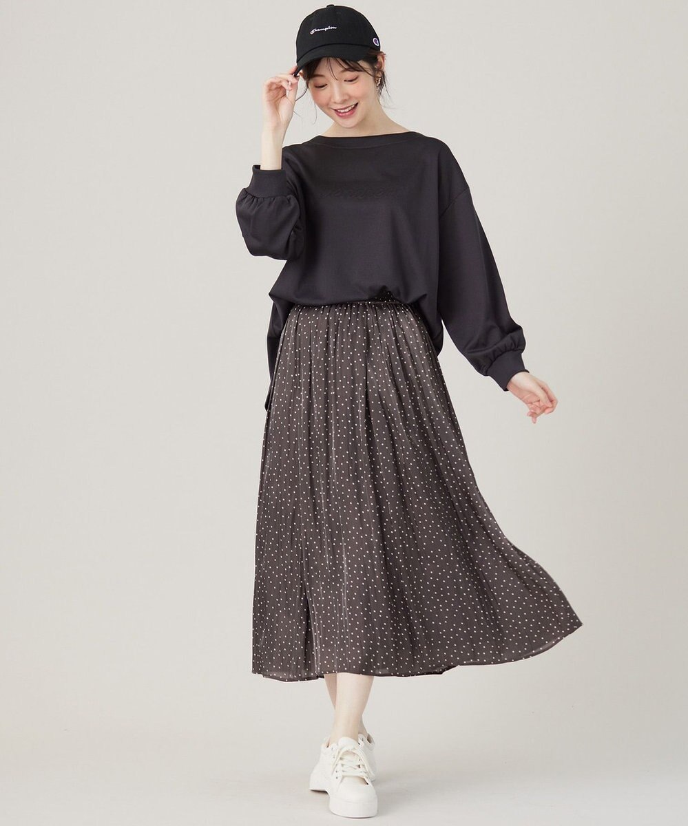 ANY SIS 【洗える】ミニ裏毛エンボスロゴ カットソー 