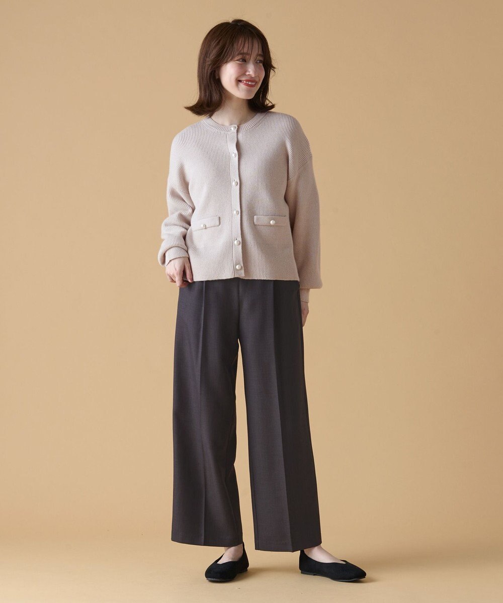 ANY 【洗濯機可能/セットアップ対応/ウエストゴム】イージィケア美脚ワイドパンツ 