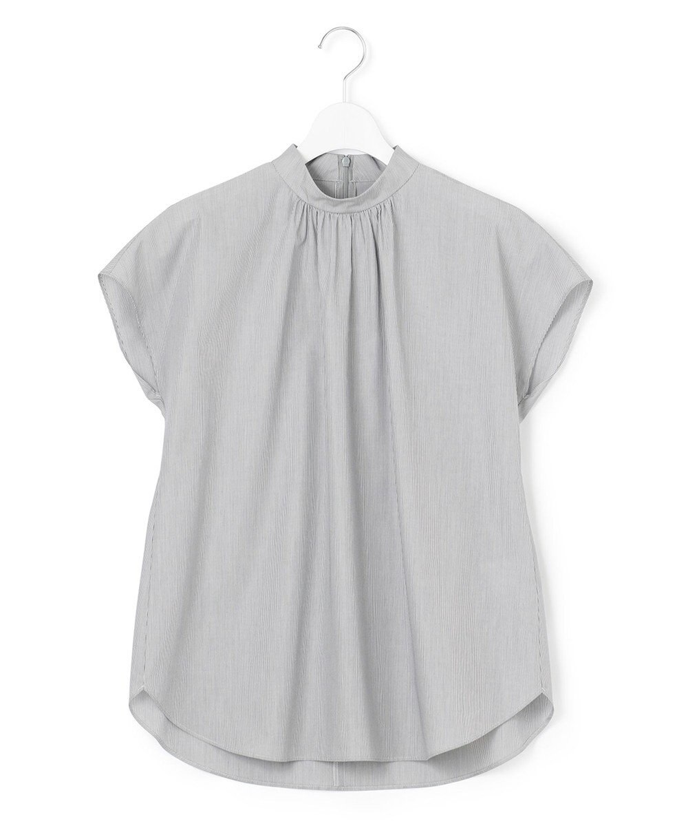 23区 L 【洗える】コットンポプリン スタンドカラー ブラウス 