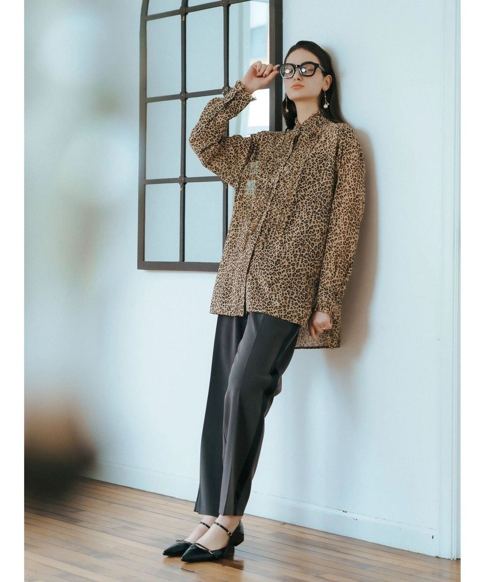 YECCA VECCA フリルデザインロングシャツ 