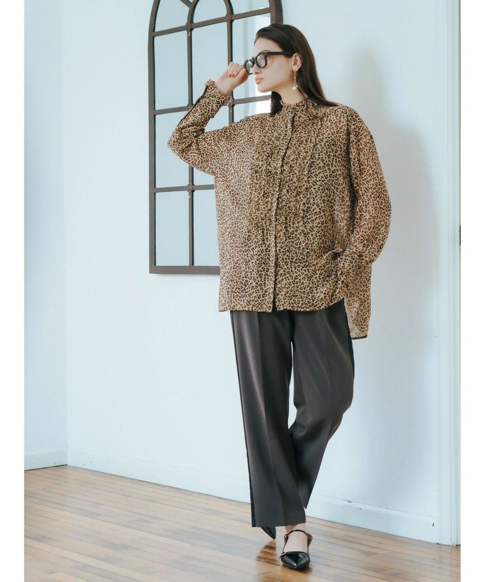 YECCA VECCA フリルデザインロングシャツ 