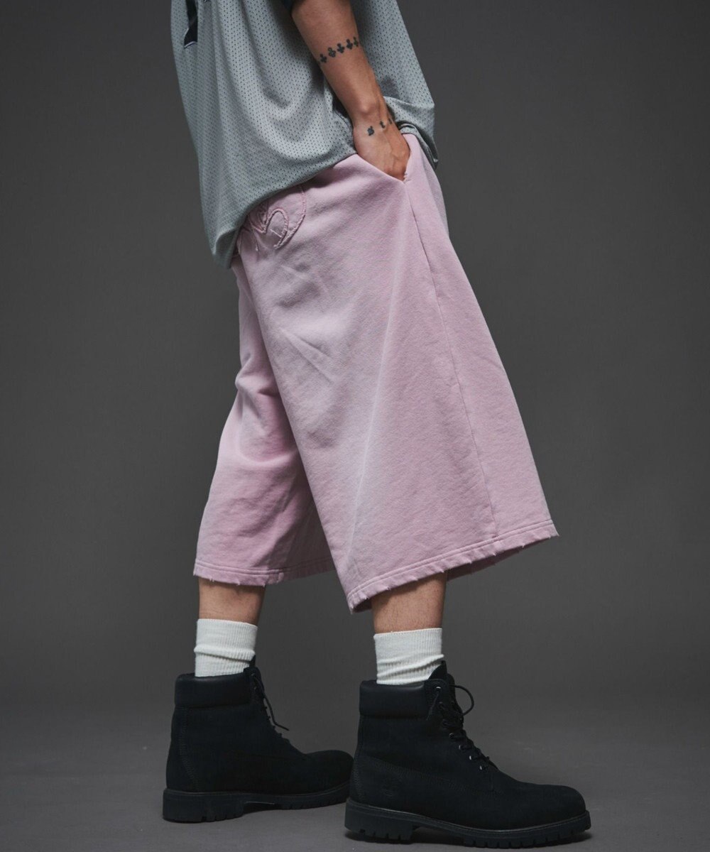 WEGO 【ユニセックス着用ITEM/ウエストゴム】ダメージアップリケショートパンツ 