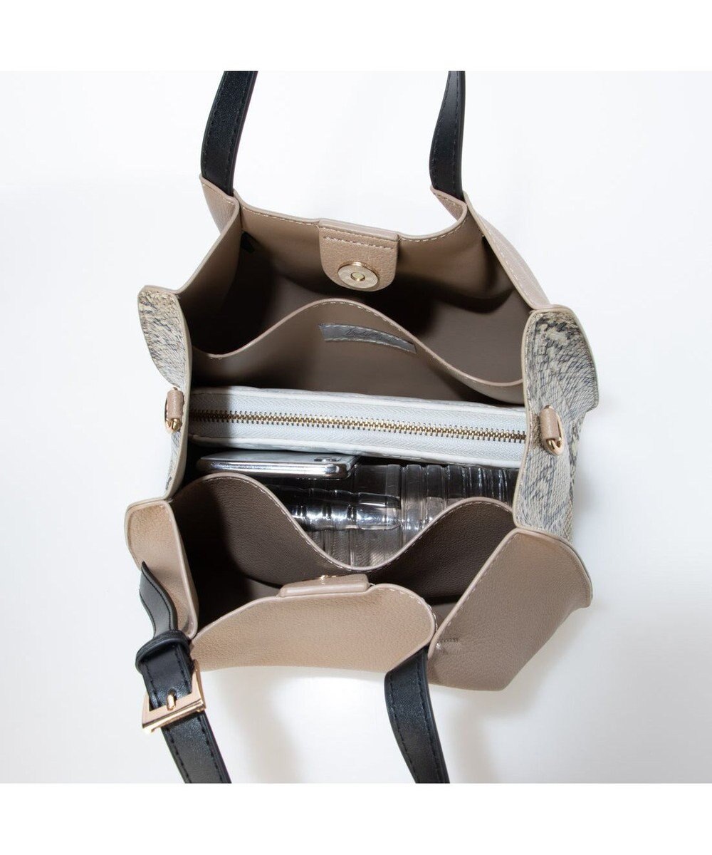 UNBILLION カシュカシュ cachecache / フェイクレザーショルダーバッグ付スクエアトート 