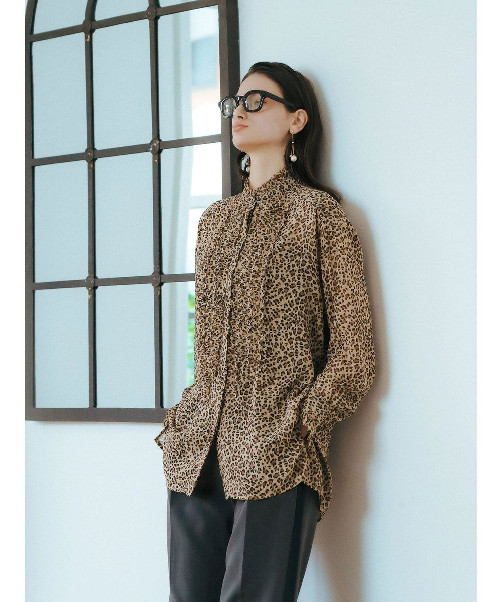 YECCA VECCA フリルデザインロングシャツ 