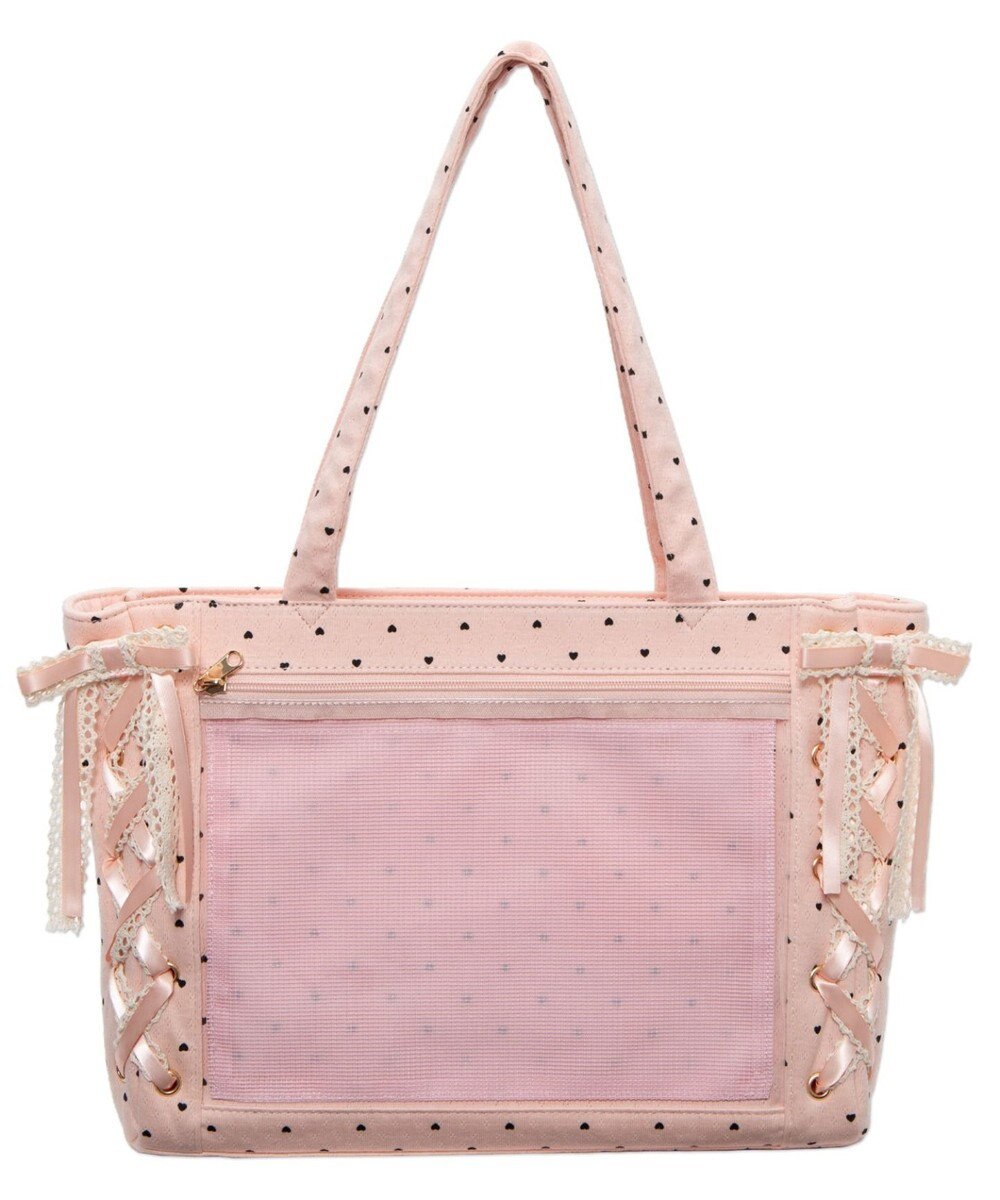 WEGO 【痛バ＆推し活グッズ】ガーリーレースアップ痛バッグS 