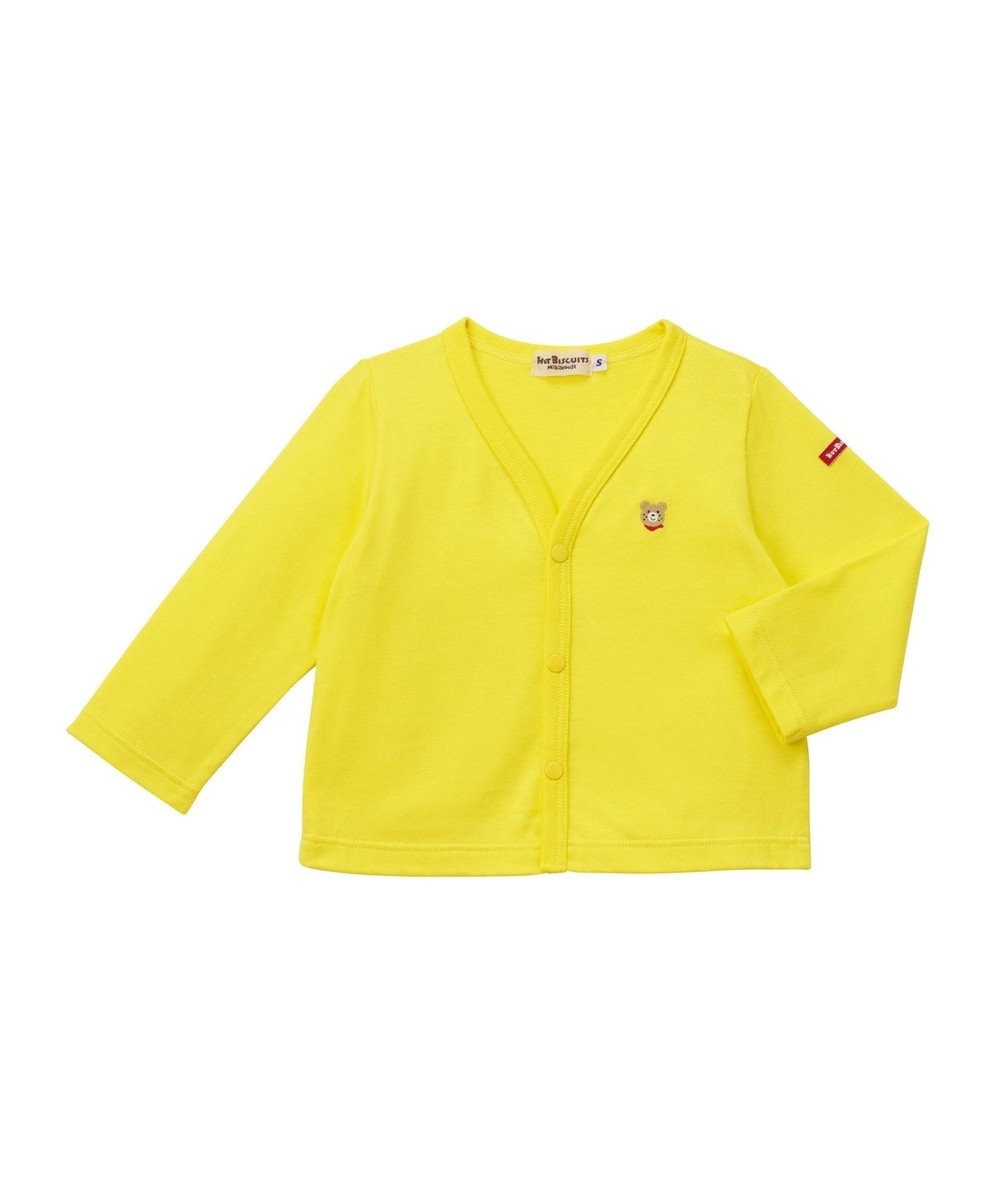 MIKI HOUSE HOT BISCUITS 【70-110cm】 天竺素材 ワンポイント カーディガン 