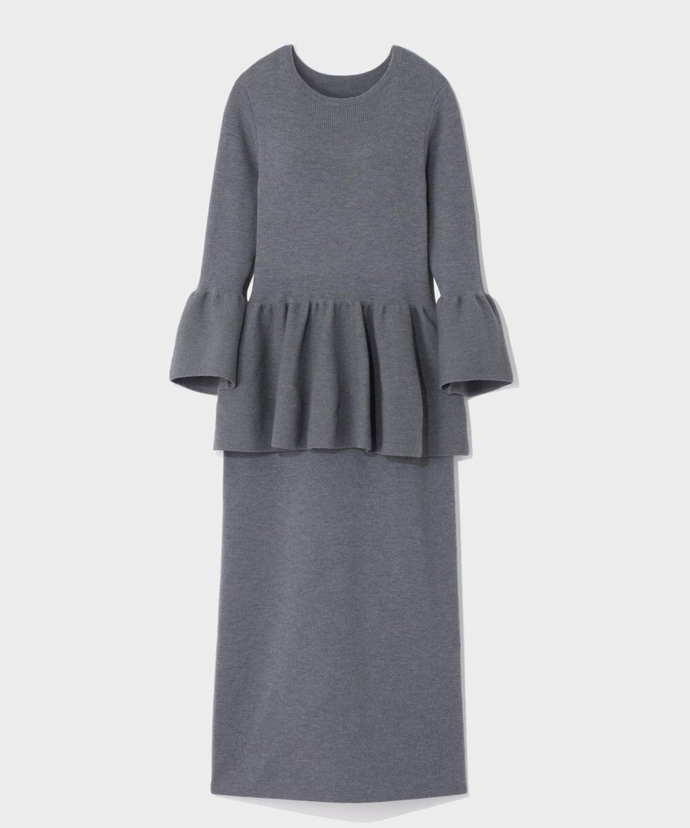 GRACE CONTINENTAL ペプラムニットワンピース 