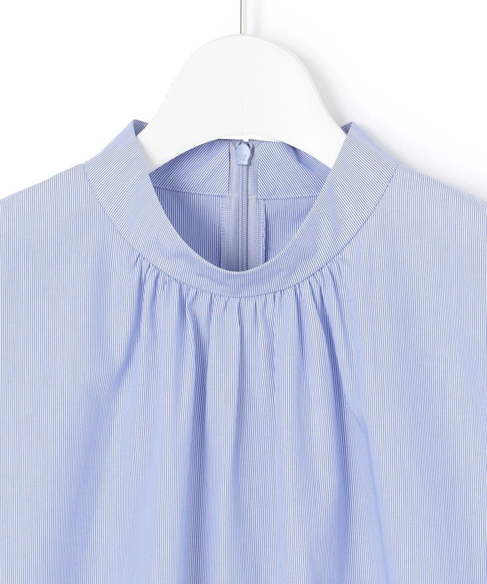 23区 L 【洗える】コットンポプリン スタンドカラー ブラウス 