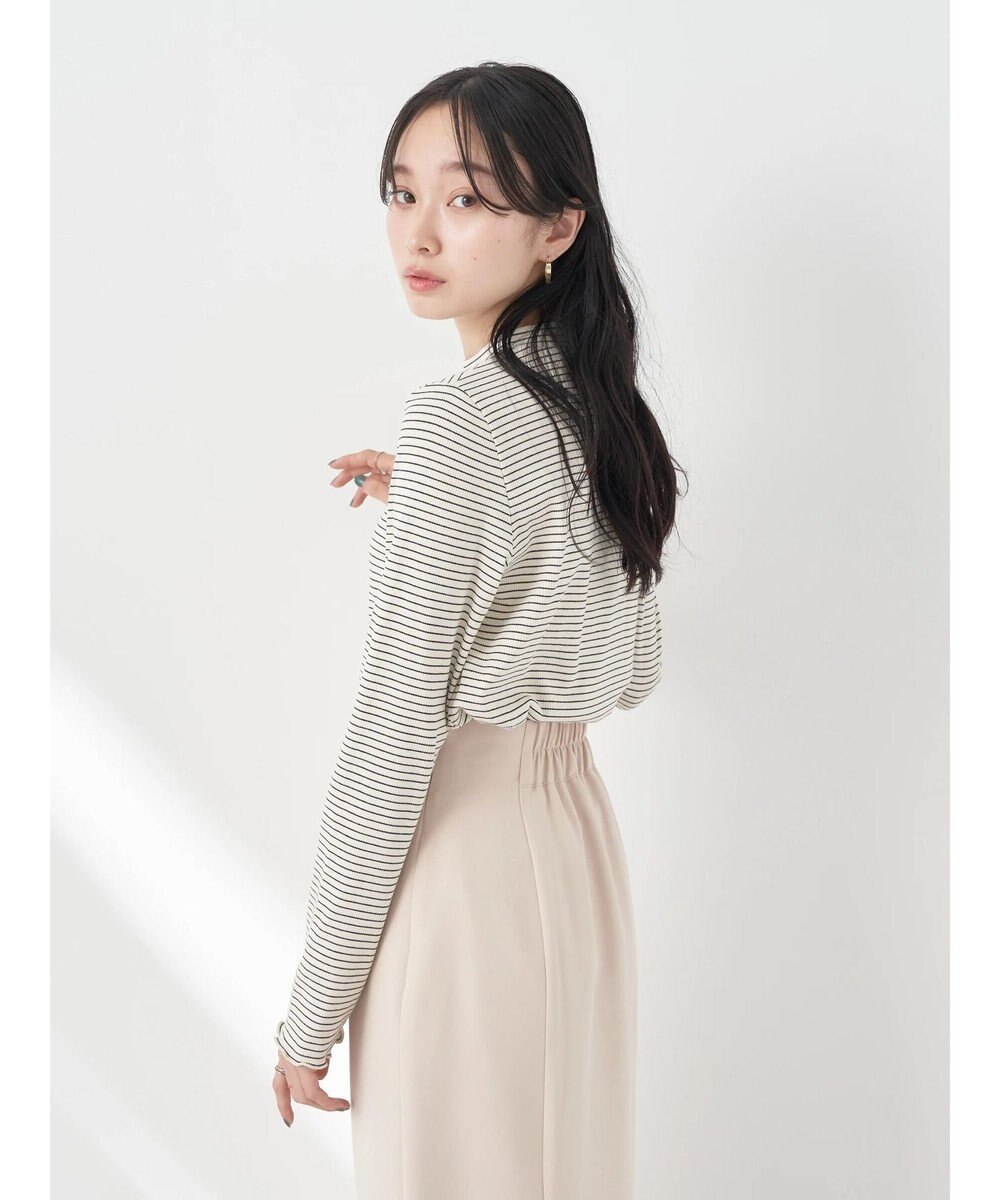 earth music&ecology マイクロボーダーリブプルオーバー 