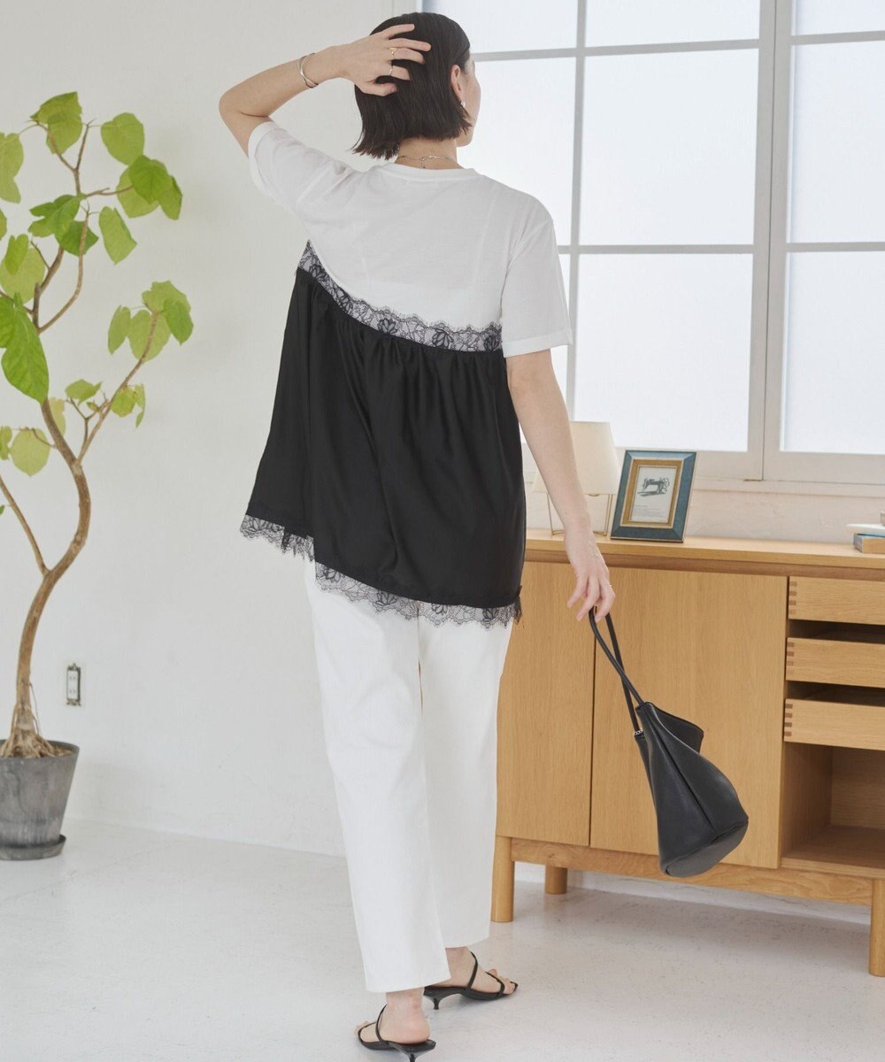 WEGO 【ANGIE VINTAGE】サテンレースドッキングレイヤードトップス 