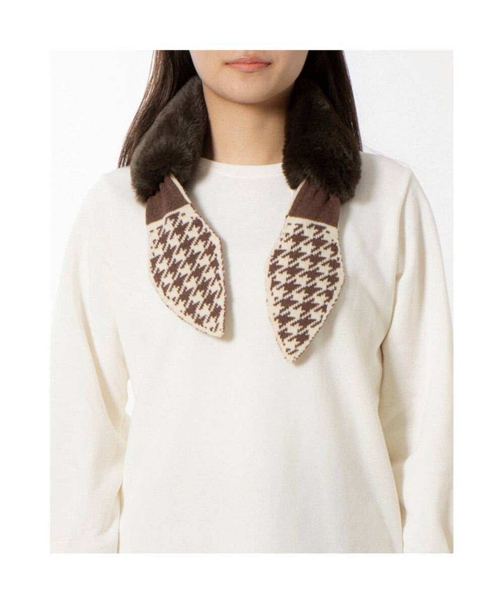 UNBILLION カシュネ cache nez / ニットリボンフェイクファーマフラー 