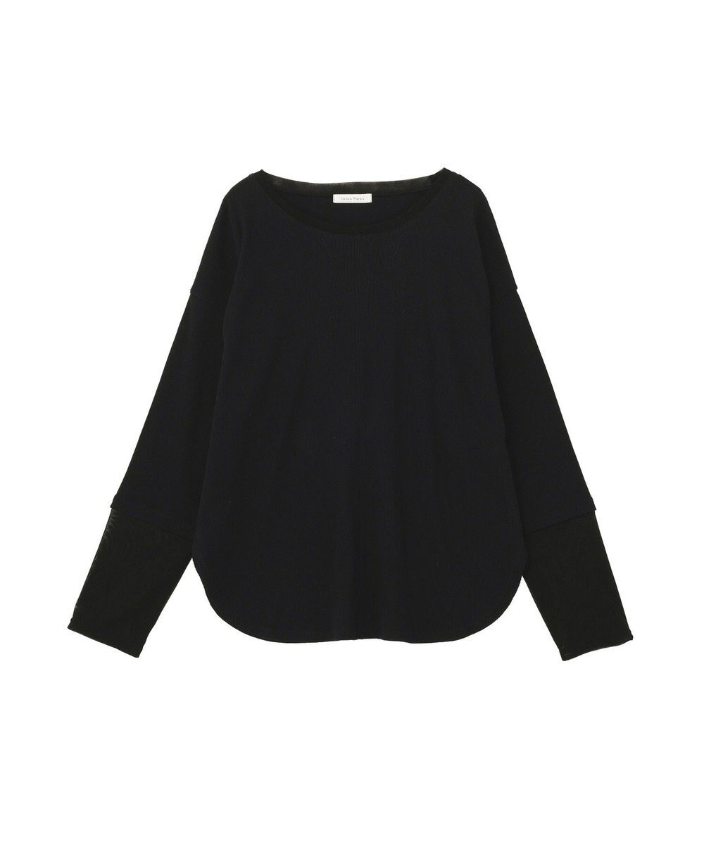 Green Parks 袖チュールリブプルオーバー 