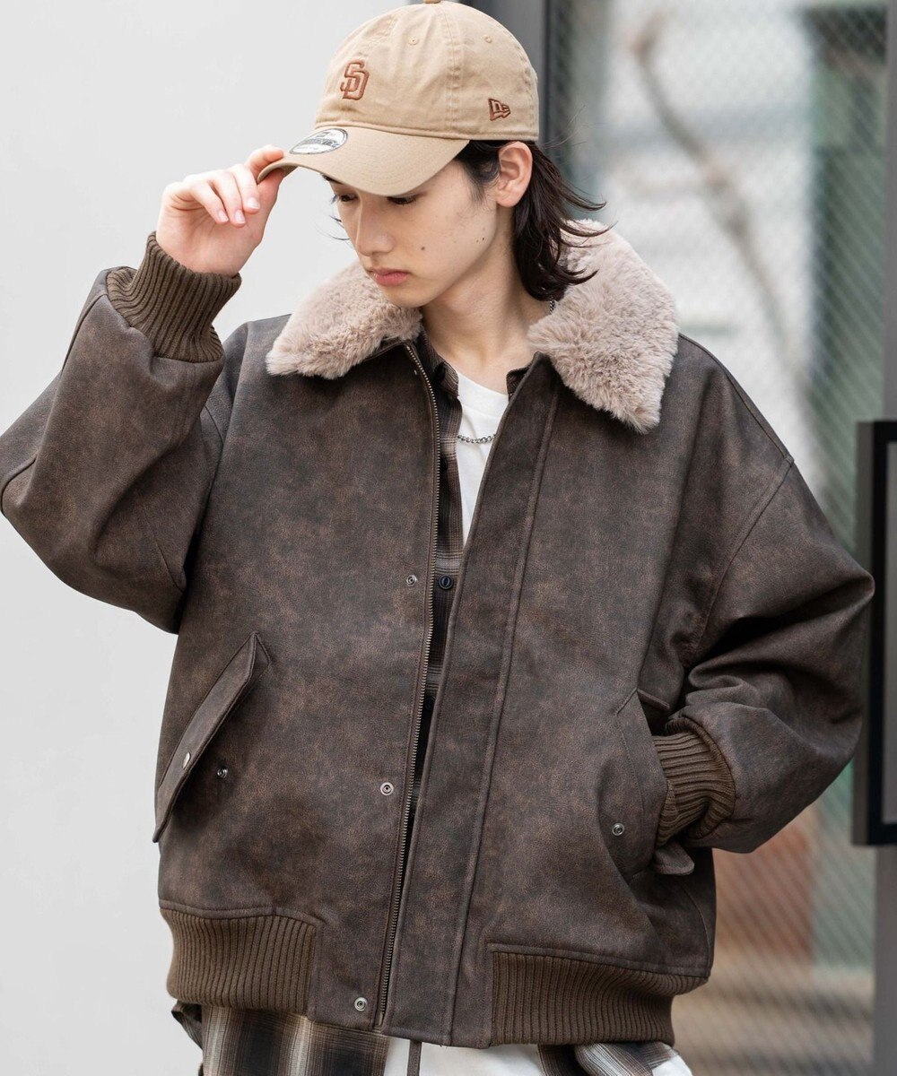 WEGO 【ユニセックス着用ITEM/MLサイズ展開】PU2WAYフライトブルゾン 