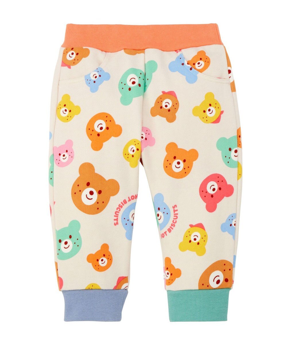 MIKI HOUSE HOT BISCUITS 【80-120cm】カラフルビーンズ 総柄 裏毛パイル素材 パンツ 