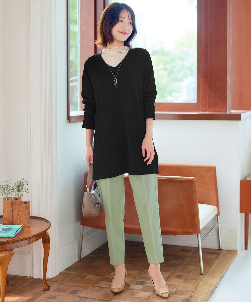 Tiaclasse 【洗える】カシミヤ混ニットチュニック 