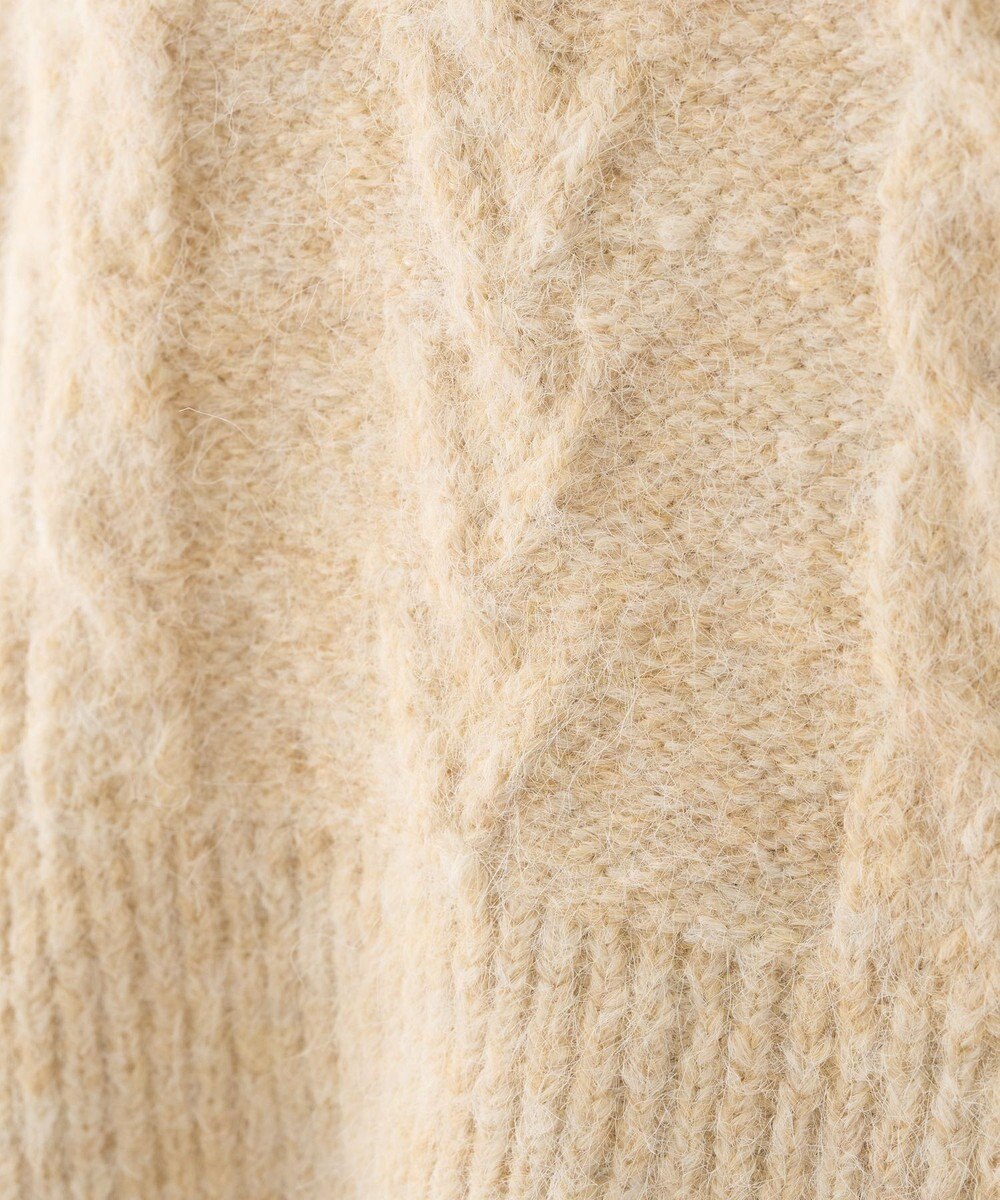 earth music&ecology モヘヤタッチケーブルニットプルオーバー 