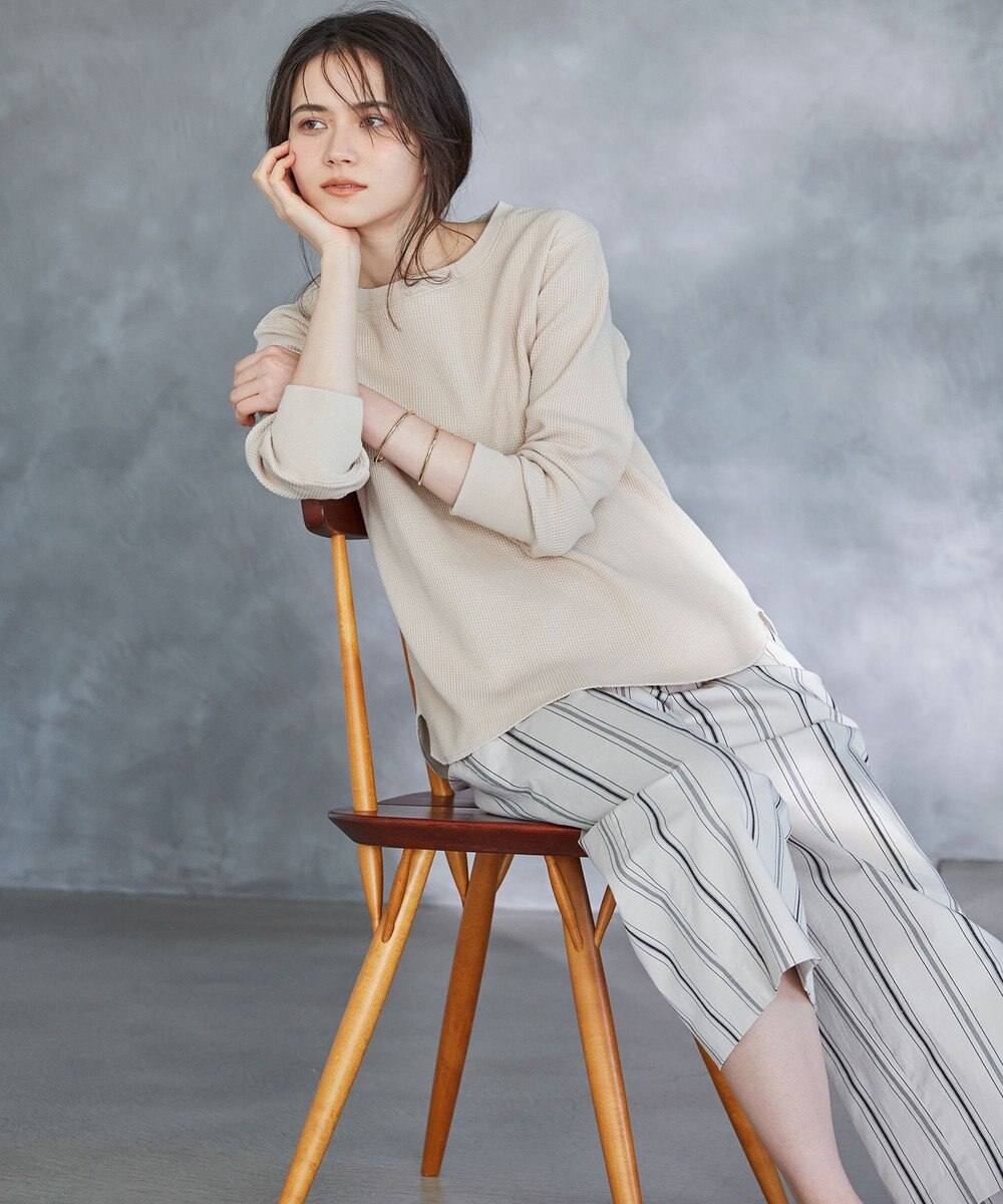 23区 【SLOW/洗える】ワッフルジャージー カットソー 