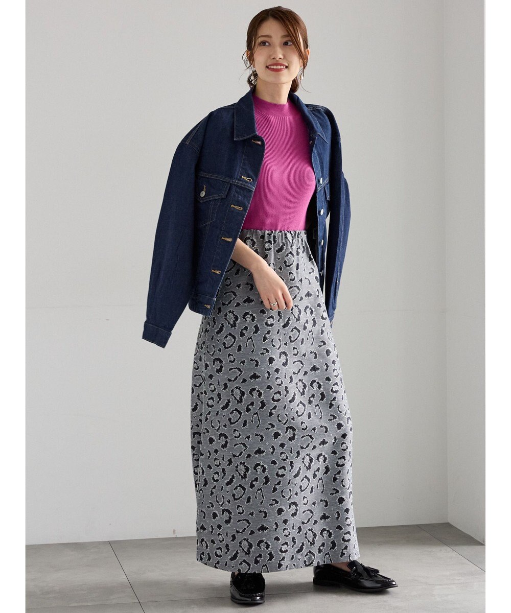 Te chichi レオパードジャガードナロースカート 