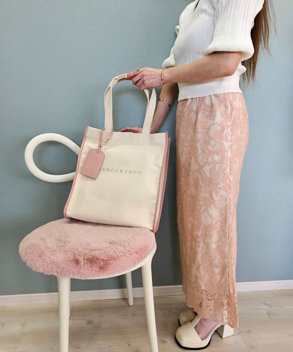 style code 【MERCURYDUO/マーキュリーデュオ】カードケース付　キャンバストートバッグ 推し活バッグ 