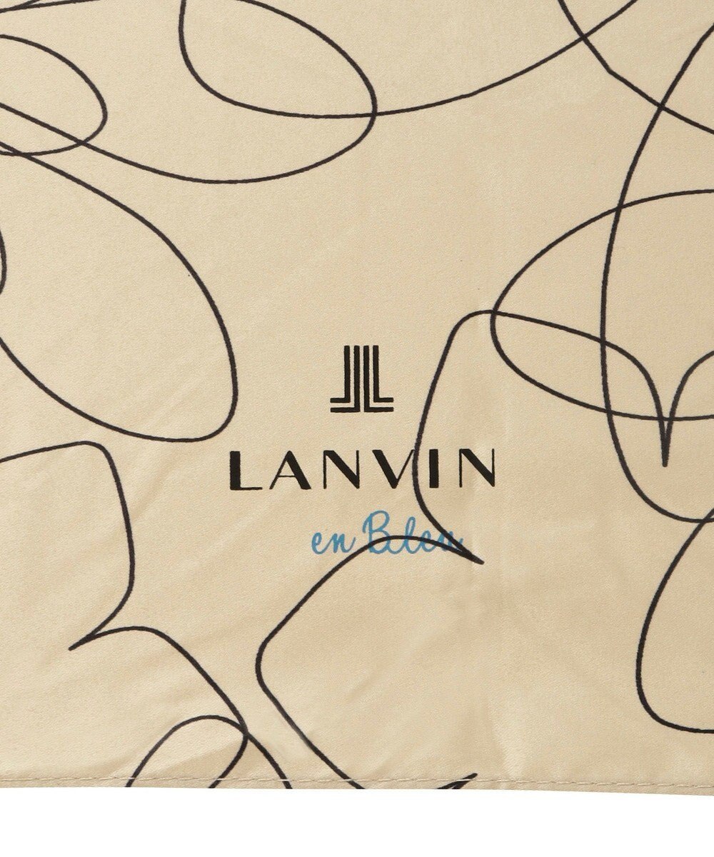 MOONBAT 【新色追加】ランバン オン ブルー 折りたたみ傘 フラワー柄サテンジャガードプリント 簡単開閉 