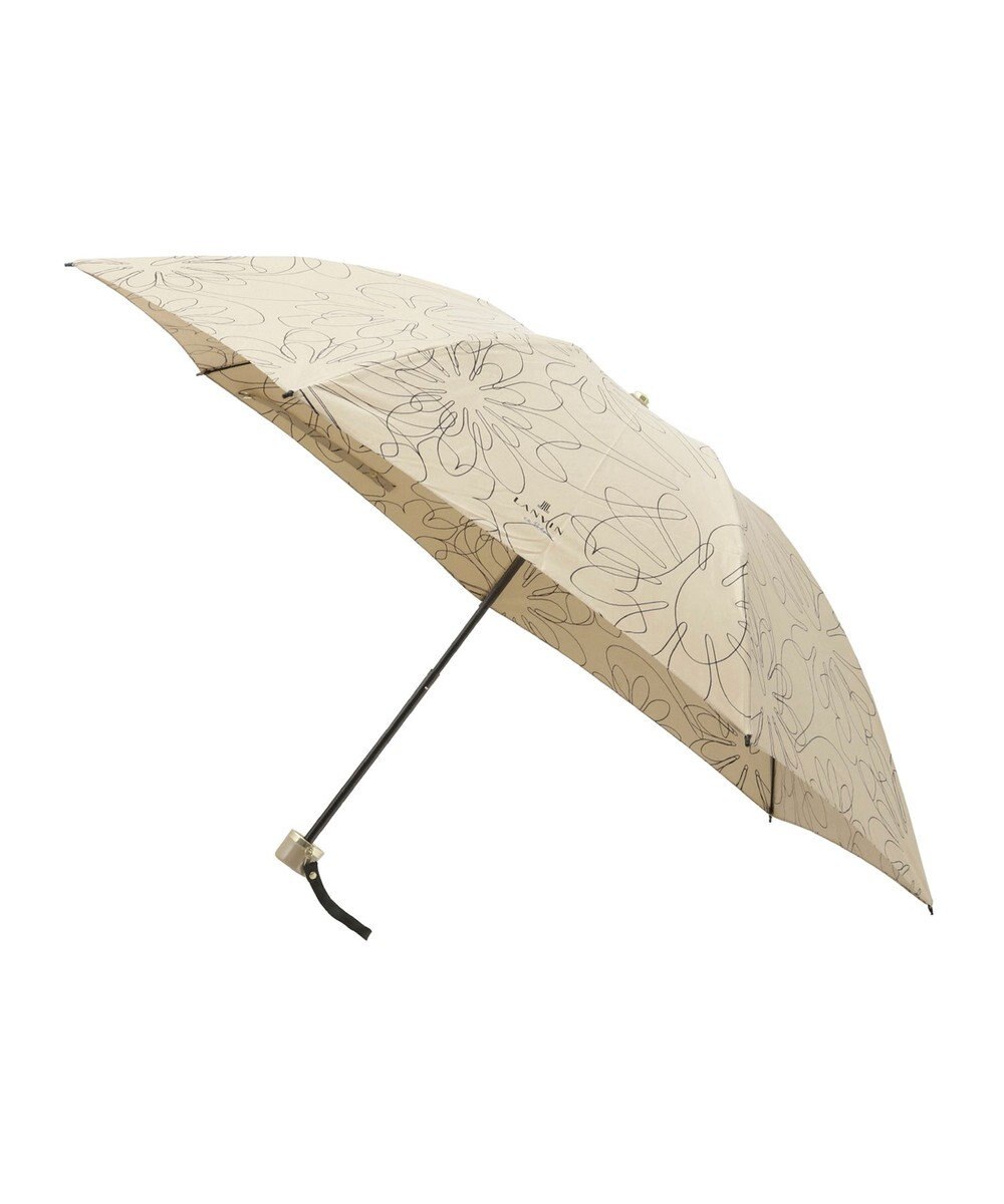 MOONBAT 【新色追加】ランバン オン ブルー 折りたたみ傘 フラワー柄サテンジャガードプリント 簡単開閉 