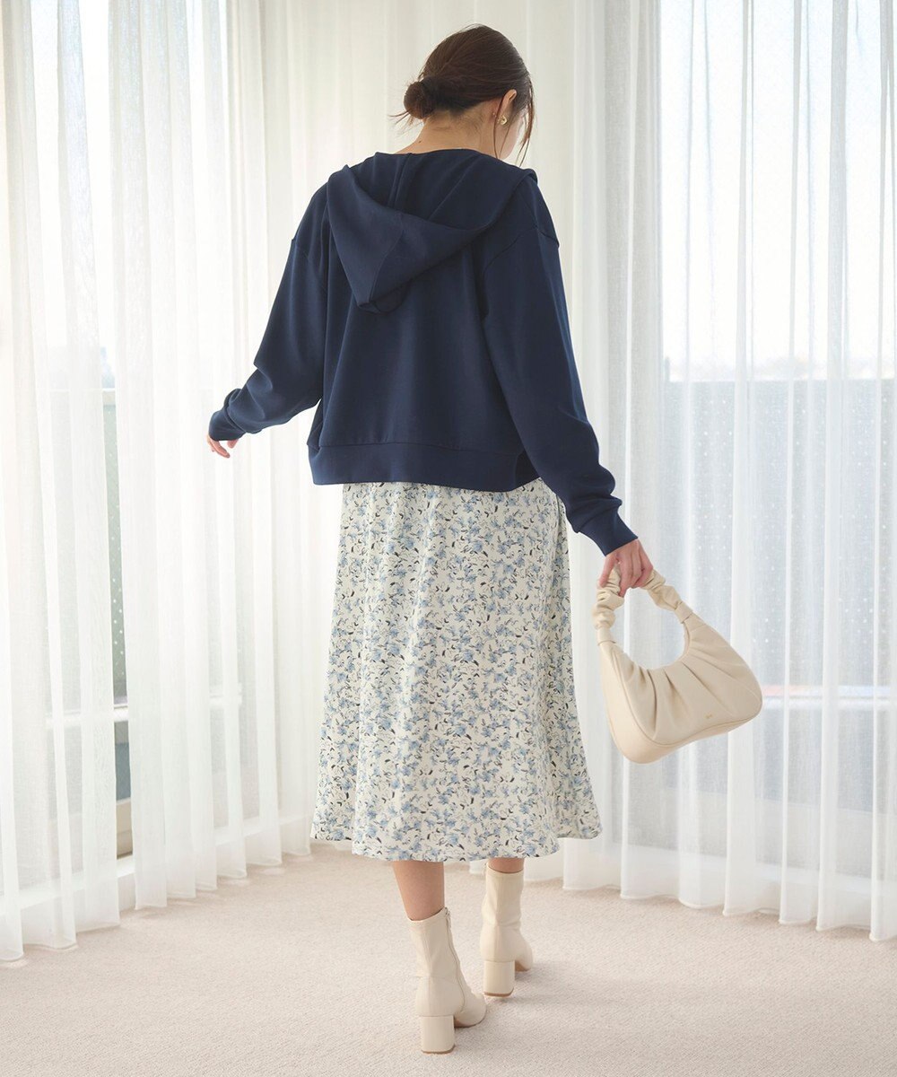 Feroux 【洗える】フラワープリントラッフル ワンピース 