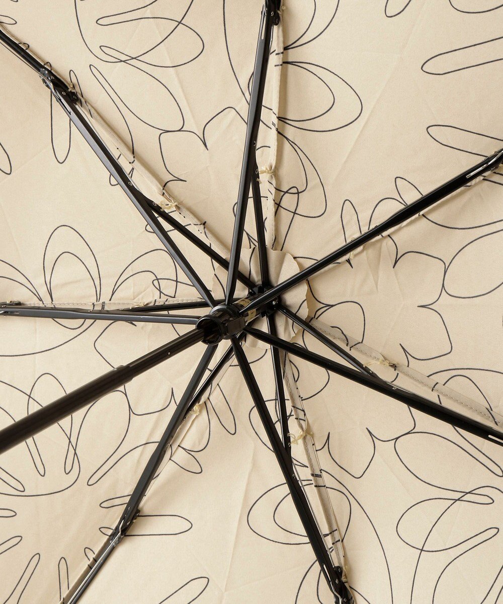 MOONBAT 【新色追加】ランバン オン ブルー 折りたたみ傘 フラワー柄サテンジャガードプリント 簡単開閉 