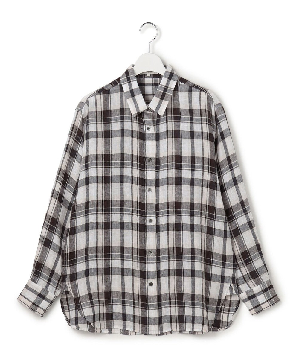 23区 【先行予約】LIBECOリネン チェック シャツ 