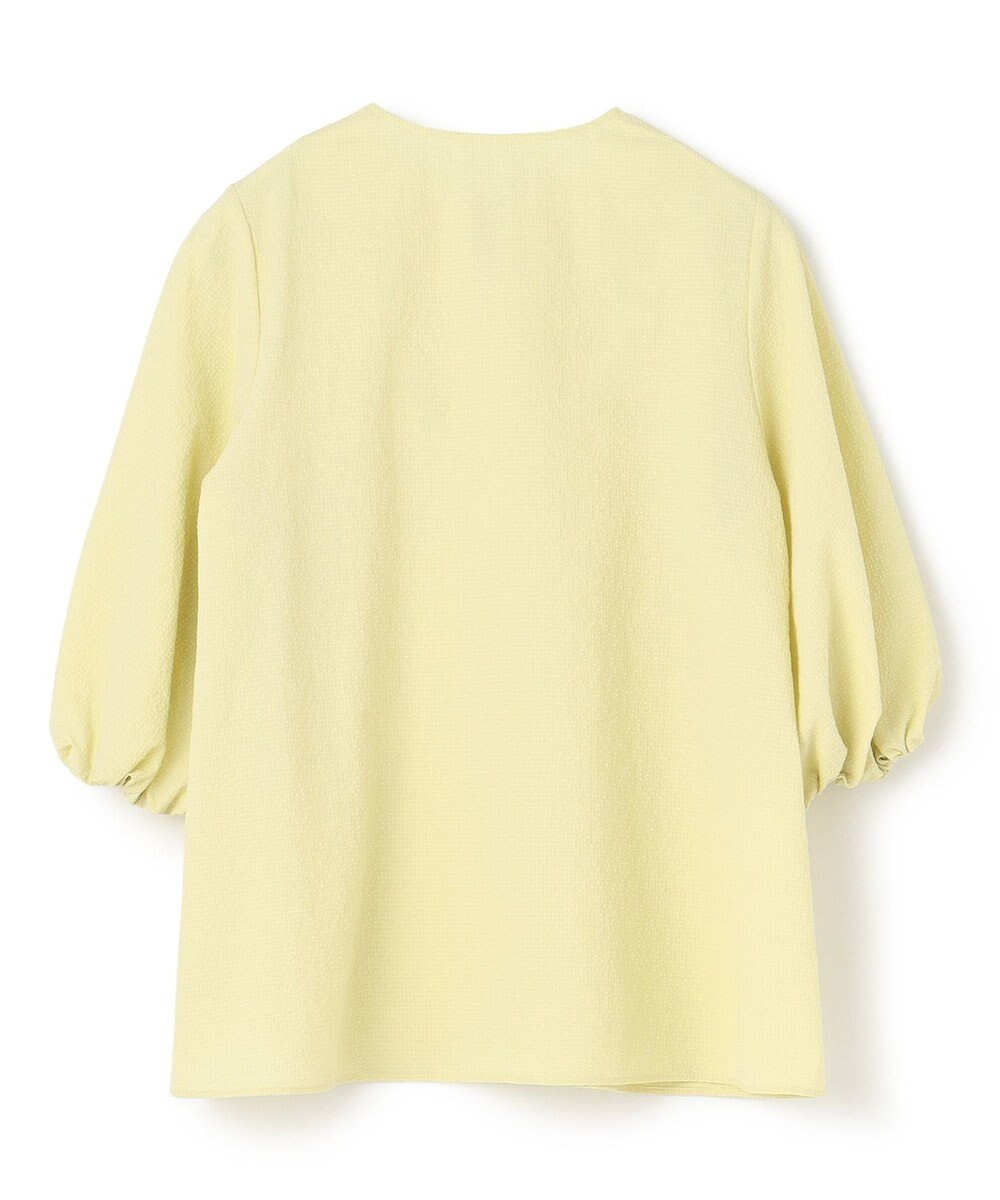 UNFILO 【洗える】シアーサッカーボリュームスリーブブラウス 