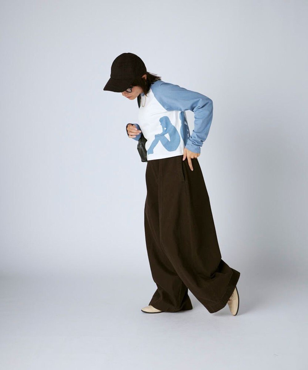 OP／FILA 【Kappa】ショート丈 シルエットロゴ ラグランロンT 