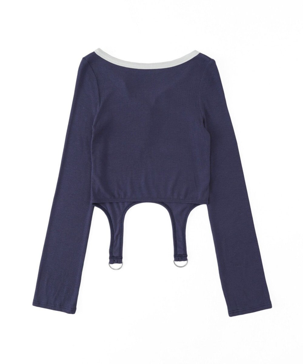 WEGO ナンバリングガーターリブトップス 