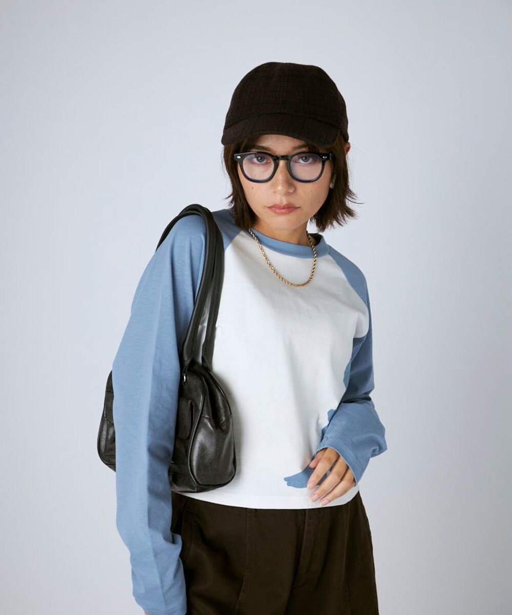 OP／FILA 【Kappa】ショート丈 シルエットロゴ ラグランロンT 