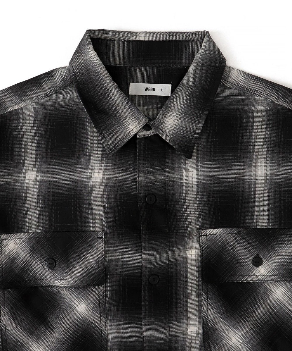 WEGO 【ユニセックス着用ITEM/SMLサイズ展開】オンブレチェックシャツ（LS） 