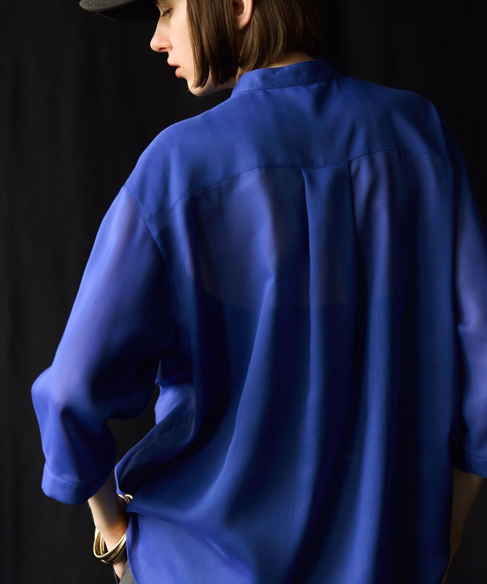 23区 S 【洗える】シアービエラ タックデザイン ブラウス 